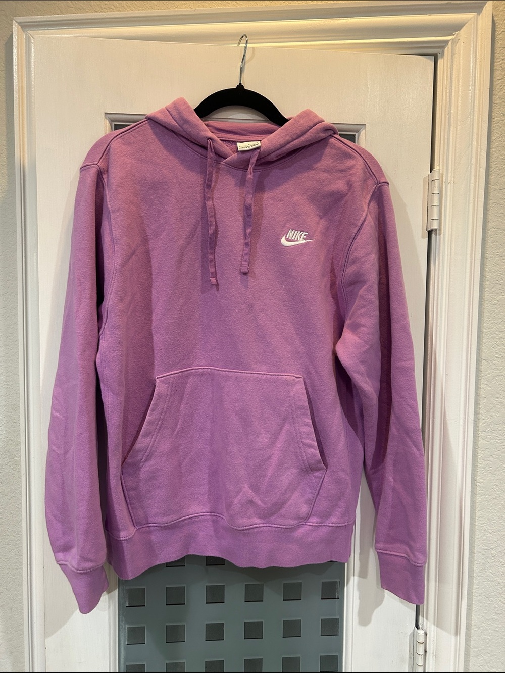 Nike Women's Lavender Crewneck Hoodie with White Swoosh